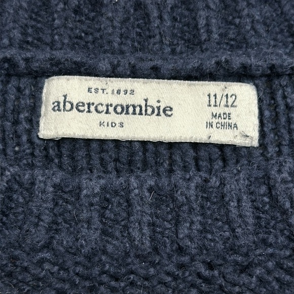 Abercrombie kids navy blue/white  soft striped long sleeve, crew sweater, 11/12 - Picture 2 of 6